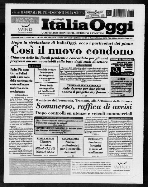 Italia oggi : quotidiano di economia finanza e politica